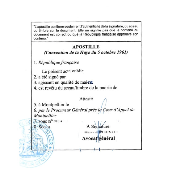 TRADUCTION DE L’APOSTILLE